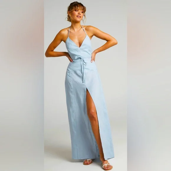 Showpo. | Dresses | Showpo Luxe Collection Amalie The Label Elmiya 0 Linen Halter Maxi Dress | Poshmark Showpo. | Dresses | Showpo Luxe Collection Amalie The Label Elmiya 0 Linen Halter Maxi Dress | Poshmark